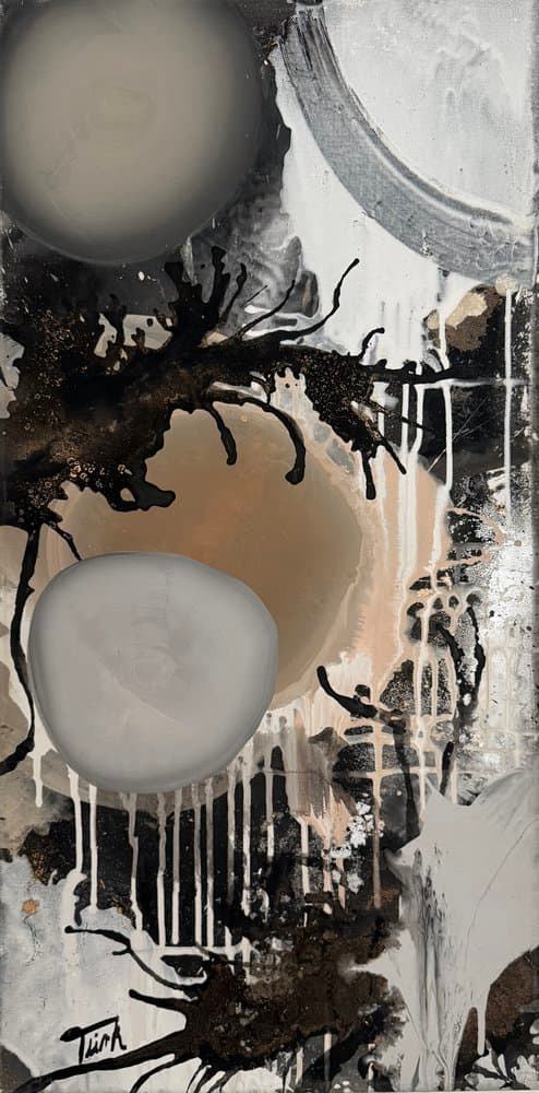 Abstrakt Schwarz Grau - Kunstwerk von Sabine Türk