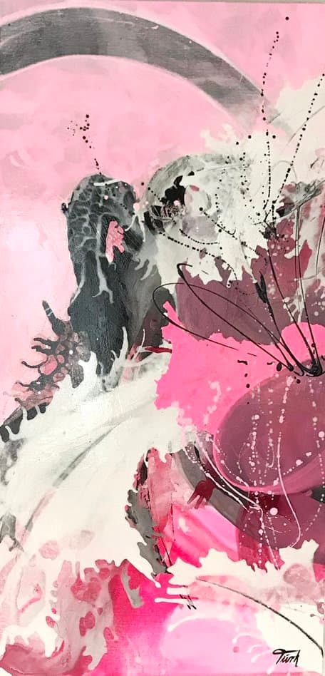 Abstrakt Rosa Pink 1 - Kunstwerk von Sabine Türk