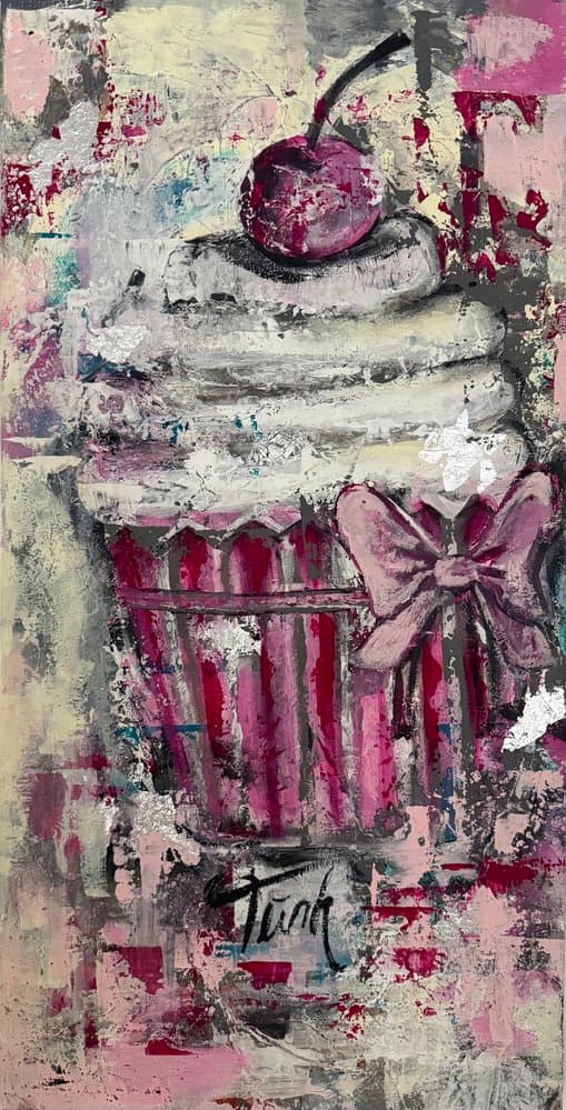 Muffin - Acryl auf Leinwand, Januar 2021 - Kunstwerk von Sabine Türk