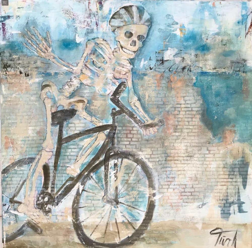 Fröhliches Skelett  - Kunstwerk von Sabine Türk