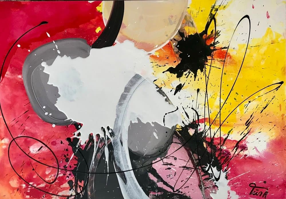 Abstrakt Rot Gelb - Kunstwerk von Sabine Türk