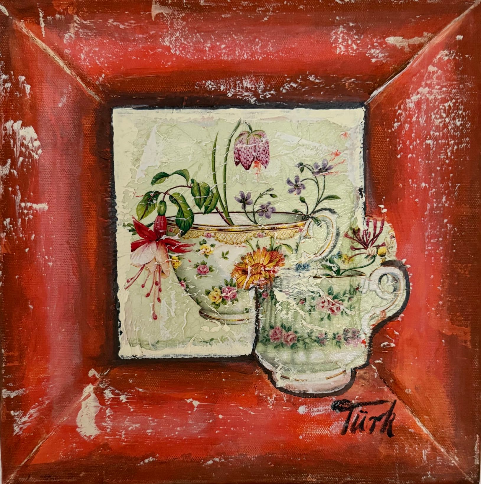 Küchenbild Tassen - Kunstwerk von Sabine Türk