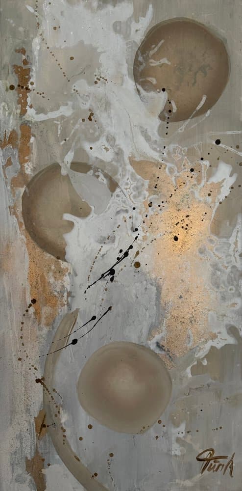 Abstrakt Beige Gold - Kunstwerk von Sabine Türk