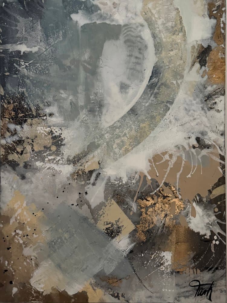 Abstrakt Grau Blau - Kunstwerk von Sabine Türk