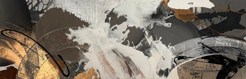 Abstrakt Grau Weiss - Kunstwerk von Sabine Türk