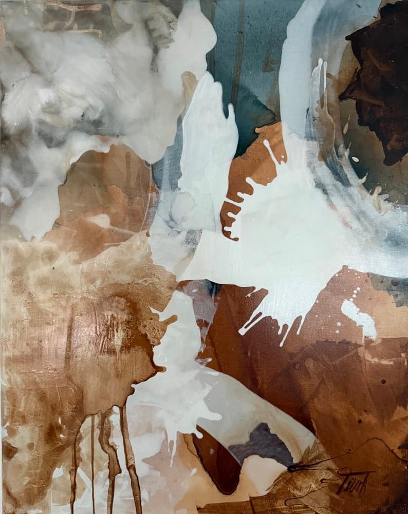 Abstrakt Braun Grau - Kunstwerk von Sabine Türk