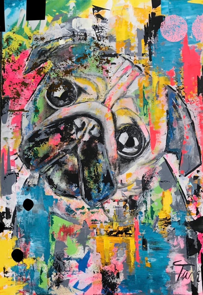 Mops - Kunstwerk von Sabine Türk