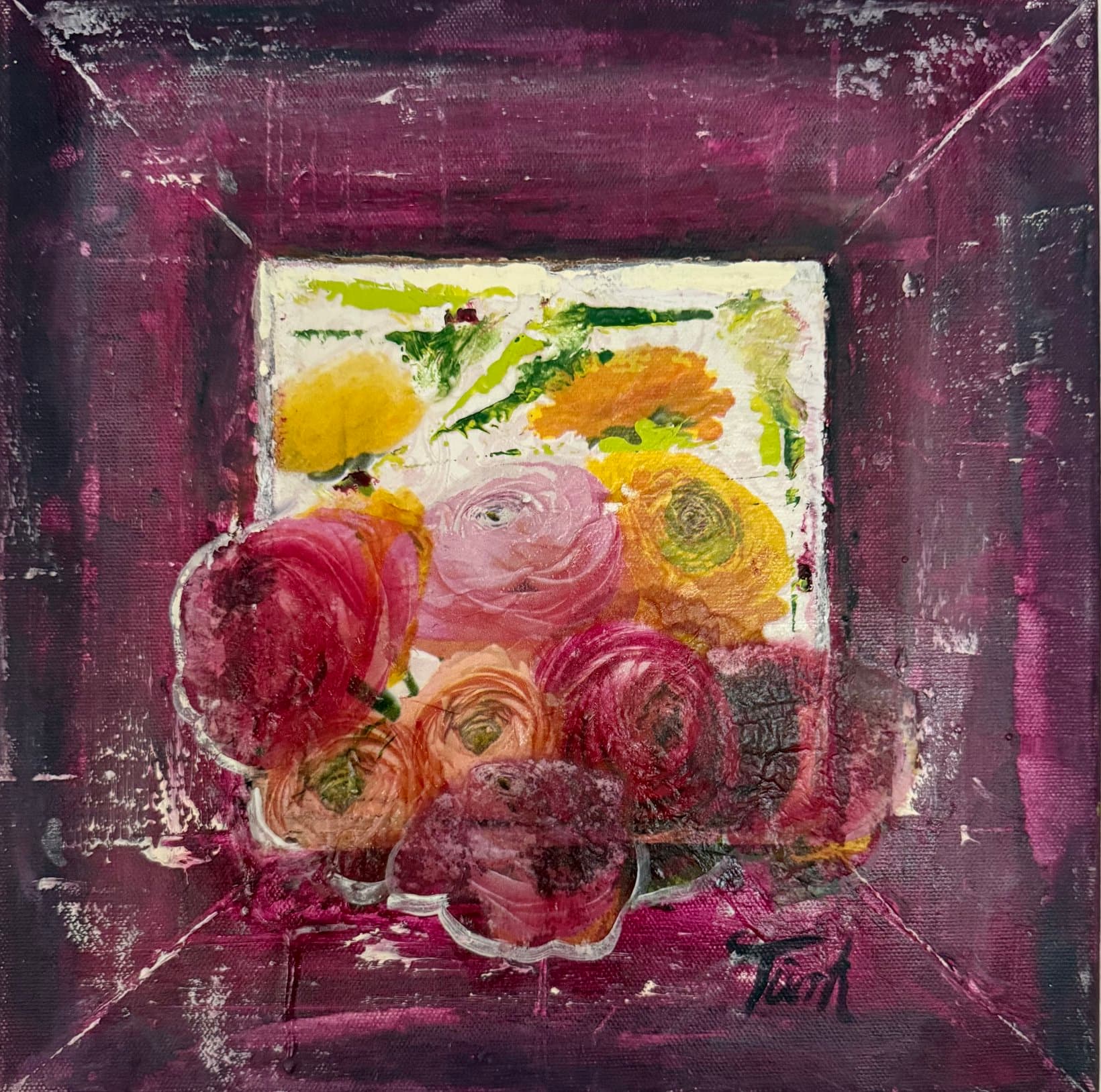 Küchenbild Ranunkeln - Kunstwerk von Sabine Türk