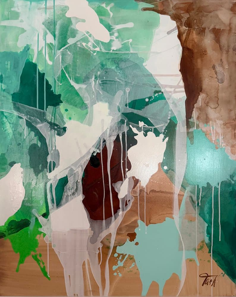 Abstrakt Grün Braun - Kunstwerk von Sabine Türk