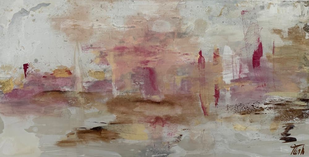 Abstrakt Beige Rosa - Kunstwerk von Sabine Türk