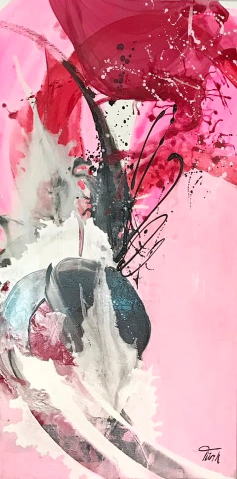 Abstrakt Pink Rosa 2 - Kunstwerk von Sabine Türk