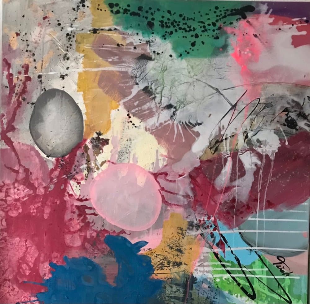 Abstrakt Rot Gold - Kunstwerk von Sabine Türk