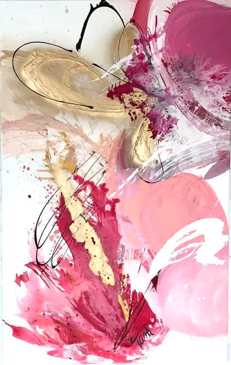 Abstrakt Rosa Rot - Kunstwerk von Sabine Türk