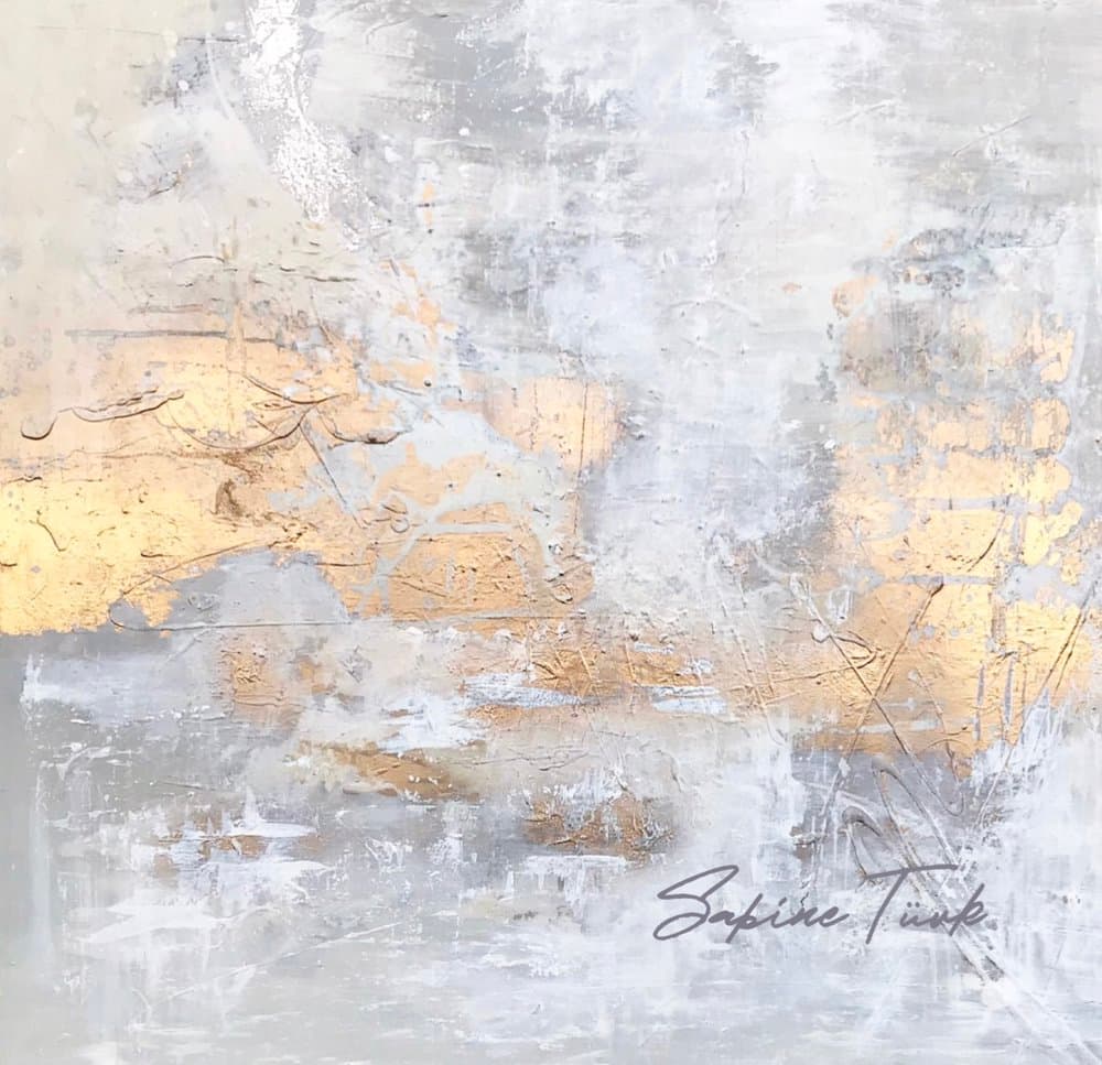 Abstrakt Gold und Sand - Kunstwerk von Sabine Türk