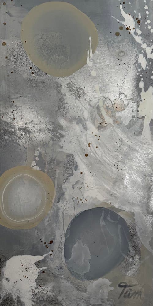 Abstrakt Silber Grau - Kunstwerk von Sabine Türk