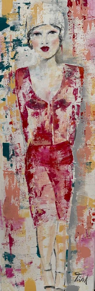 Auf dem Laufsteg - Acryl auf Leinwand, Juli 2021 - Kunstwerk von Sabine Türk