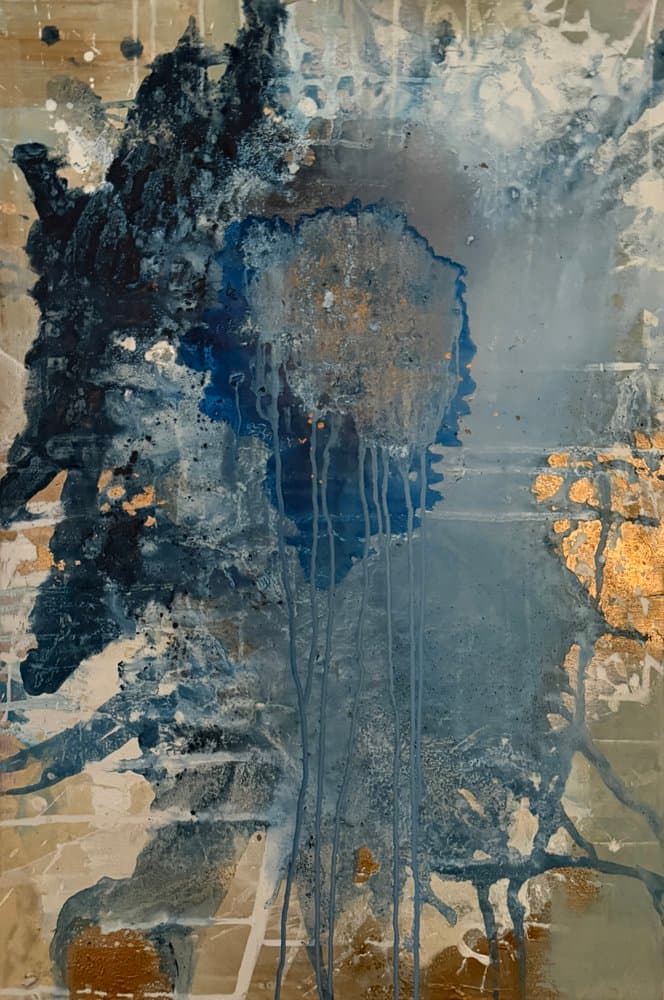 Abstrakt Unterwasserwelt Blau - Kunstwerk von Sabine Türk