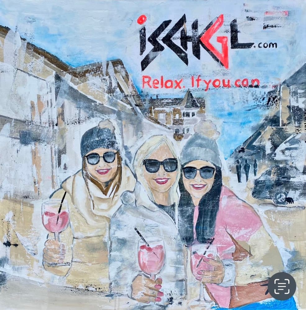 Mutter mit Töchter Ischgl - Kunstwerk von Sabine Türk