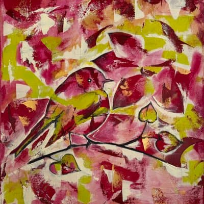 Vogel mit Blüte - Galerie Bild 1