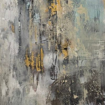 Abstrakt Hellblau Grau Gold - Galerie Bild 1