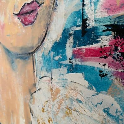 Frau mit Hut Türkis - Galerie Bild 2