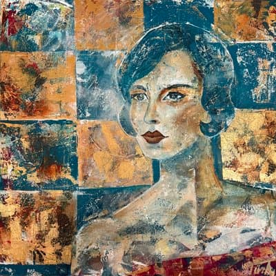 Frau Türkis Gold - Galerie Bild 1