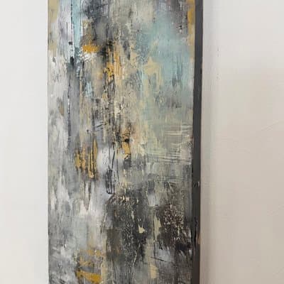 Abstrakt Hellblau Grau Gold - Galerie Bild 2